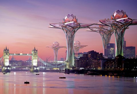 City in the Sky, edificios futurísticos con forma de flor ubicados en las alturas